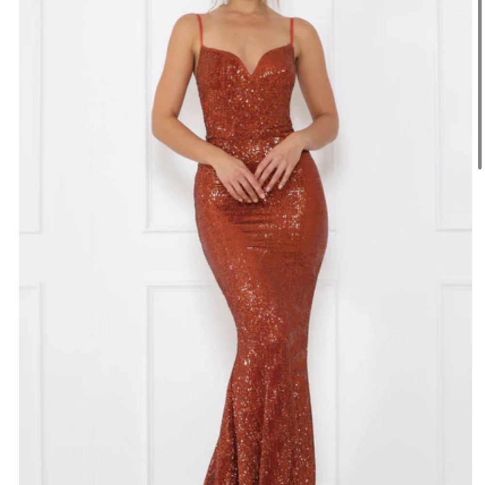 Burnt Orange Abyss by Abby HEAT gown.